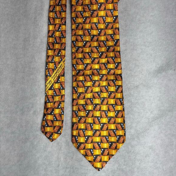 Ermenegildo Zegna Necktie Mens Classic Abstract Designer 100% Silk Italy 61"Long - Picture 2 of 8